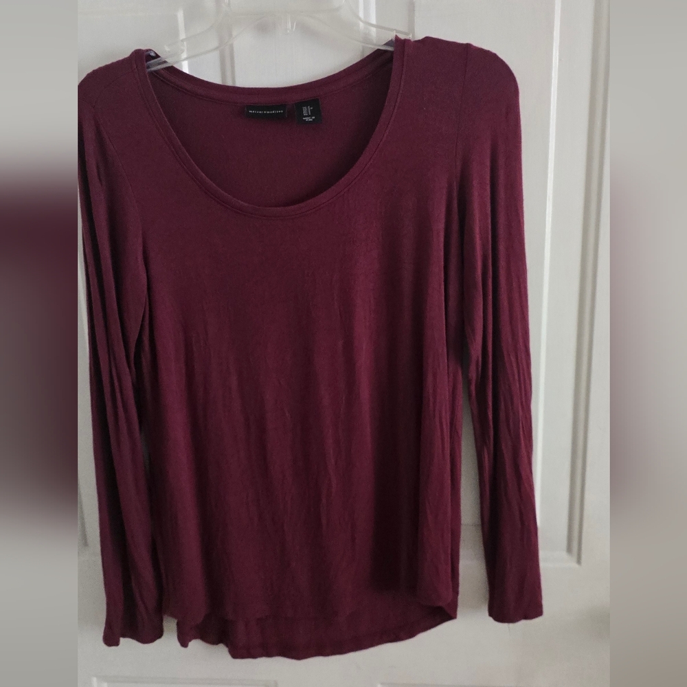 Mercer & Madison Burgundy Long Sleeve Tee